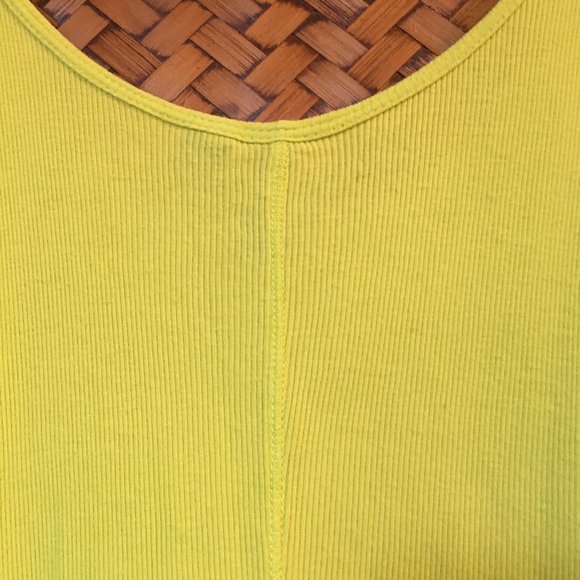 PIMA COTTON Acid Yellow Ribbed Tank Top - Picture 8 of 14